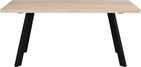 Spisebord Rowico Fred 170Ã95 cm hvidkalket FSC-certificeret egetræ med sort pulverlakeret metalstel